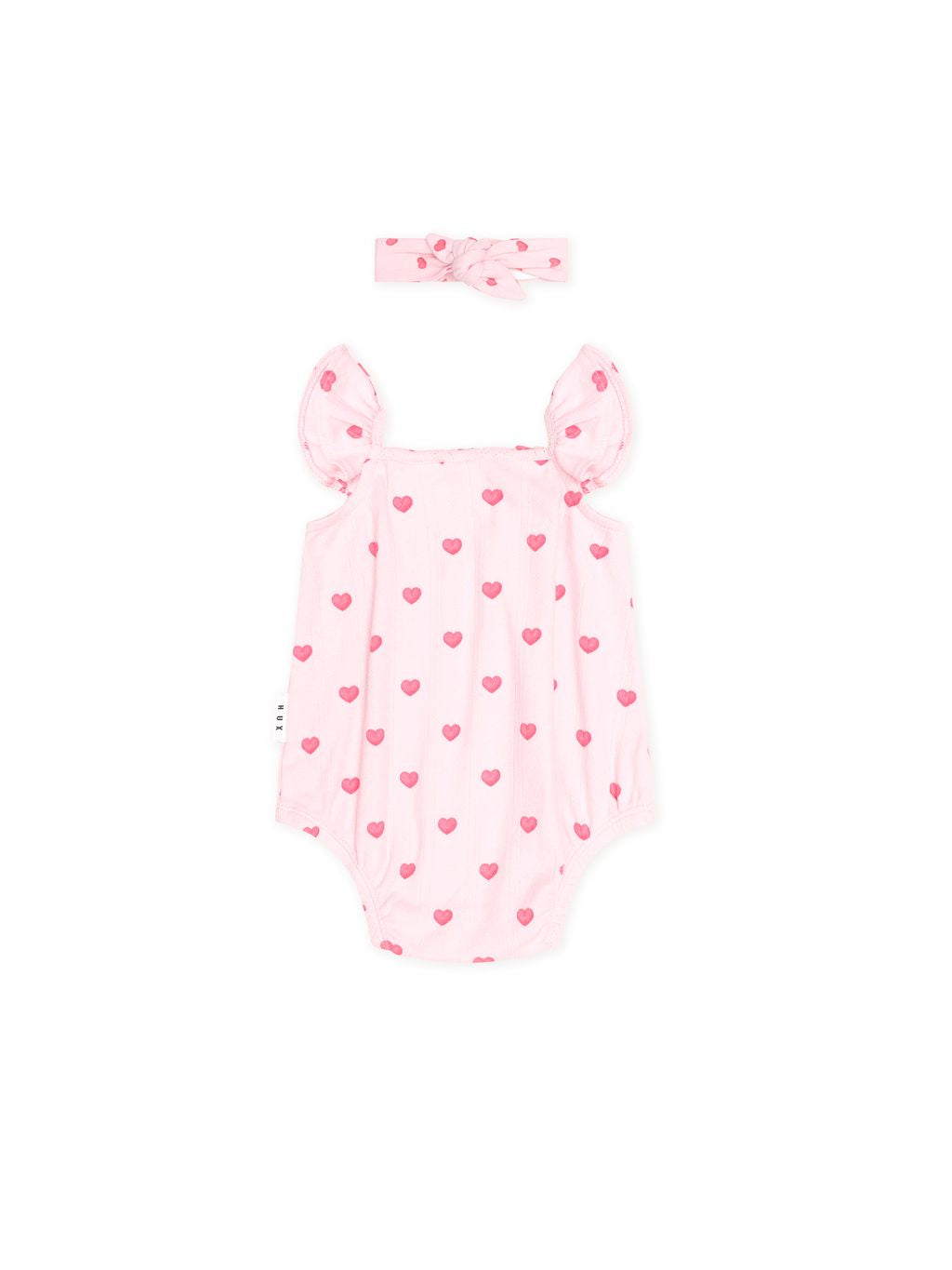 I Heart You Pointelle Bubble Romper and Headband