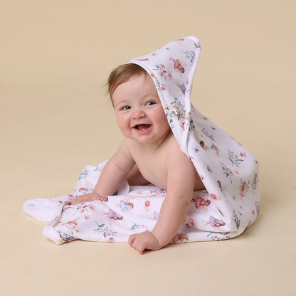 Organic Hooded Baby Towel Fairy Garden