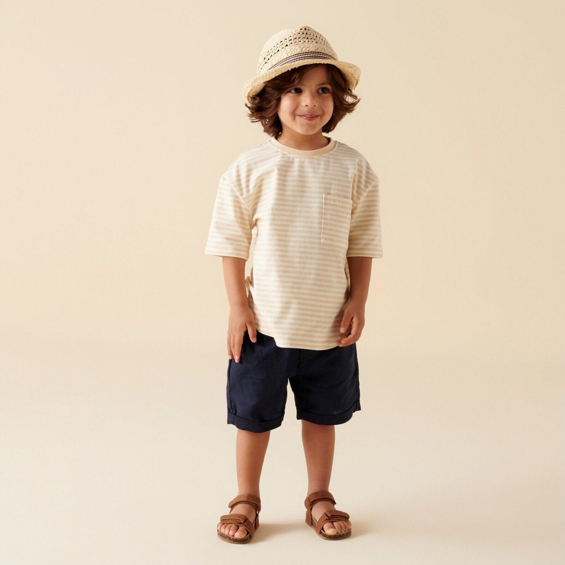 Designer Kidz Finley Linen Shorts - Navy | Aster & Ruby