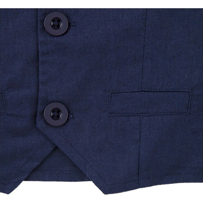 Designer Kidz Finley Linen Vest Navy | Aster & Ruby