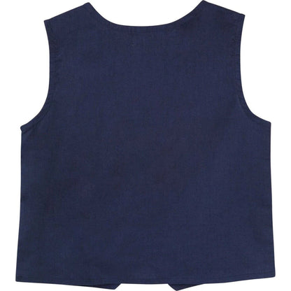 Designer Kidz Finley Linen Vest Navy | Aster & Ruby