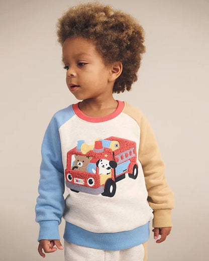 Fire Truck Hux Sweatshirt - Aster & Ruby