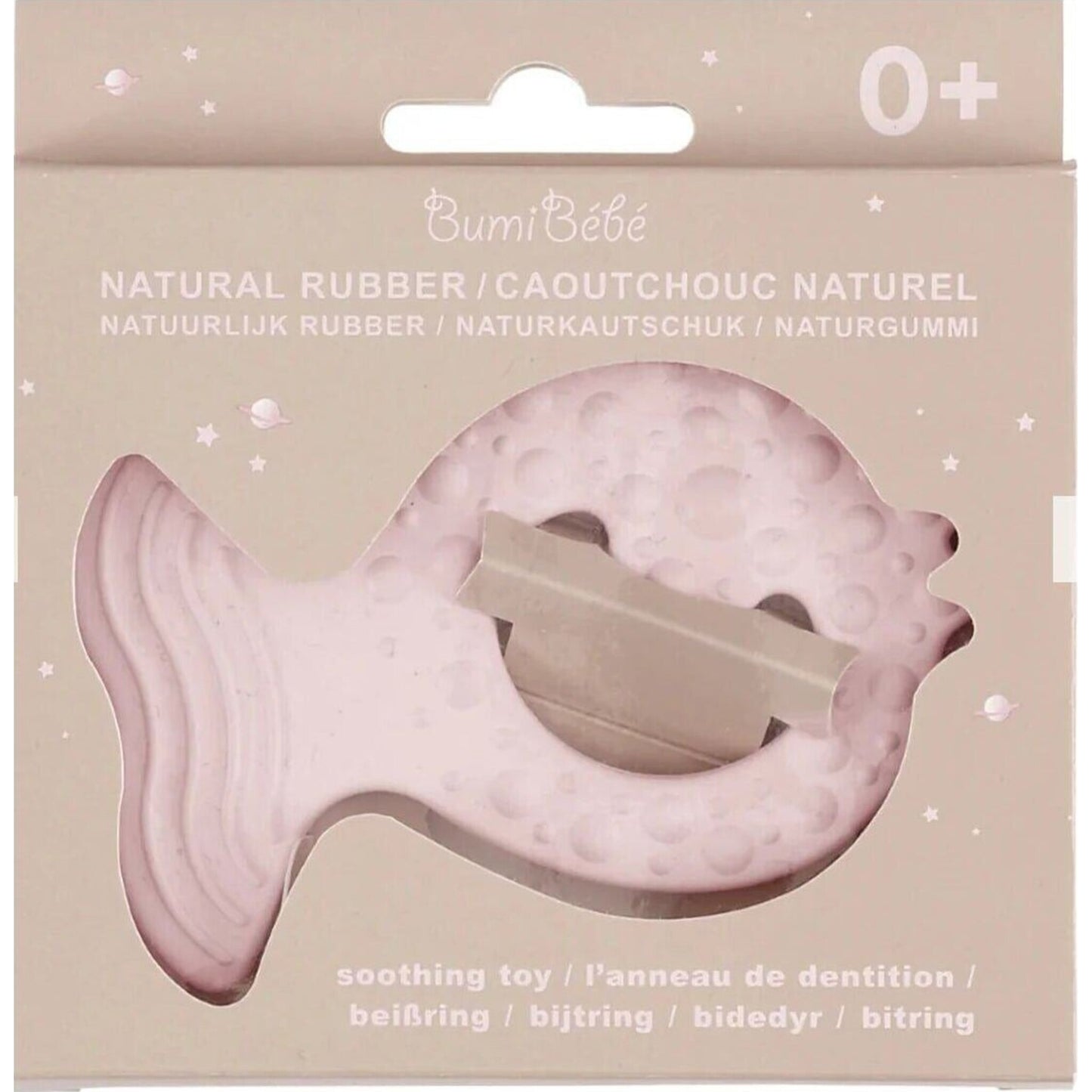 Bumi Bébé Fish Teether Rose (Hevea) | Aster & Ruby