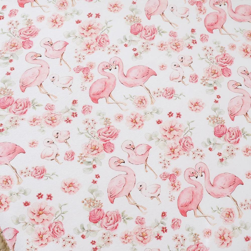 Flamingos Organic Fitted Cot Sheet