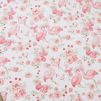 Flamingos Organic Fitted Cot Sheet
