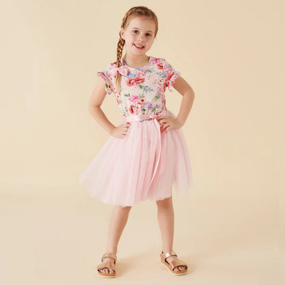 Frankie Floral S/S Tutu Dress-Aster & Ruby