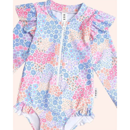 Huxbaby Frill Swimsuit Floral Bloom | Aster & Ruby