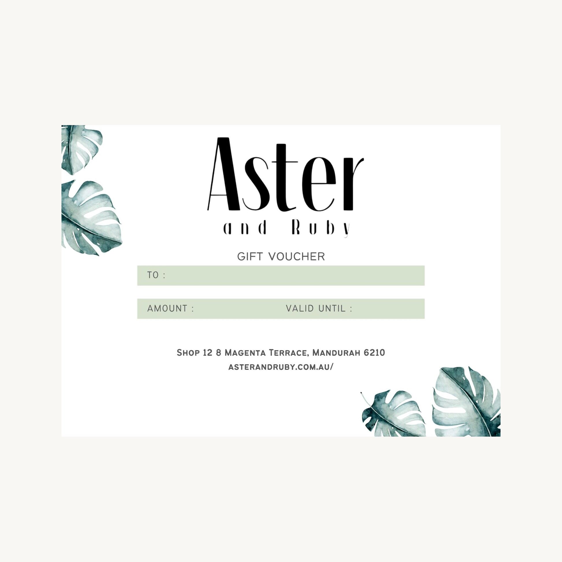 Gift Voucher – children's product by Aster & Ruby | Aster & Ruby