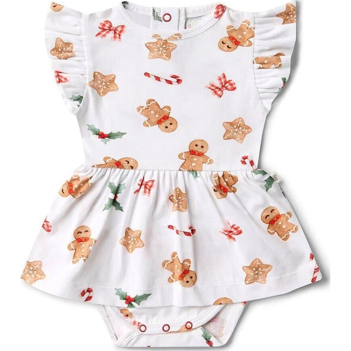 Snuggle Hunny Kids Gingerbread Short Sleeve Organic Dress | Aster & Ruby