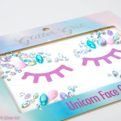 Glitter Girl Unicorn Face Gems Pastel Cutie - Aster & Ruby