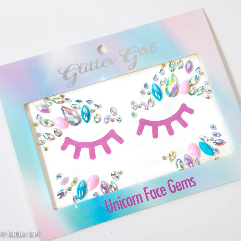 Glitter Girl Unicorn Face Gems Pastel Cutie - Aster & Ruby