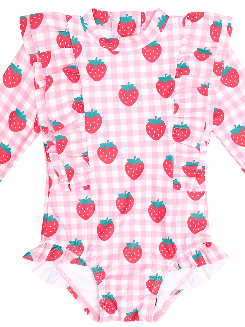 Strawberry Check Frill Swimsuit