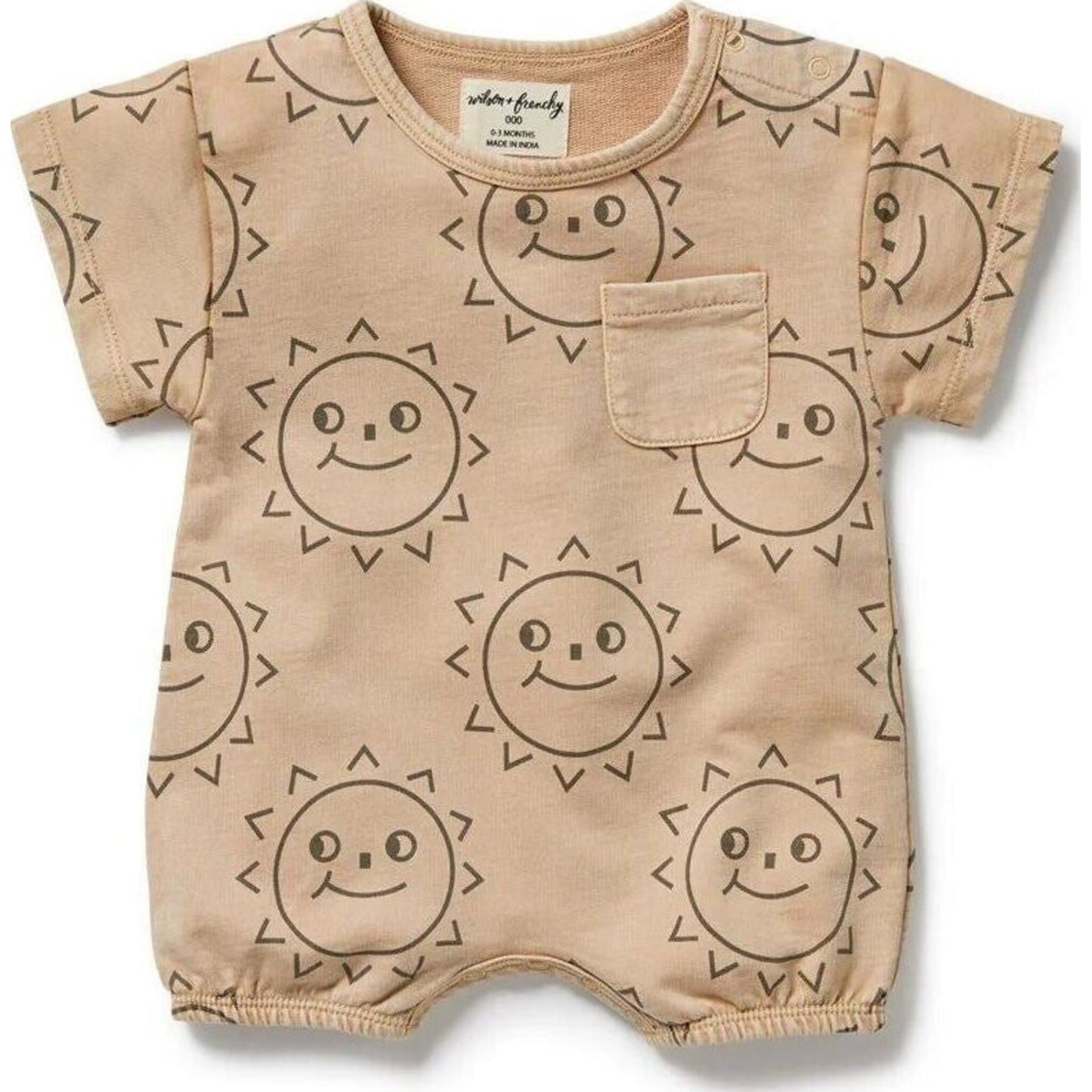 Wilson & Frenchy Happy Days Organic Sweat Growsuit | Aster & Ruby