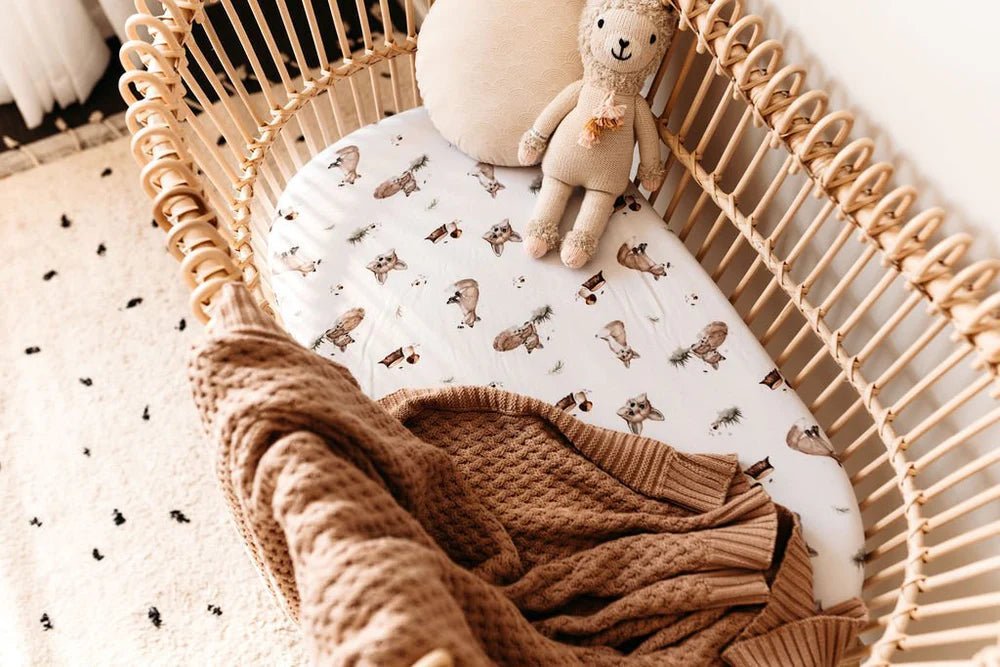 Hazelnut Diamond Knit Organic Baby Blanket - Aster & Ruby