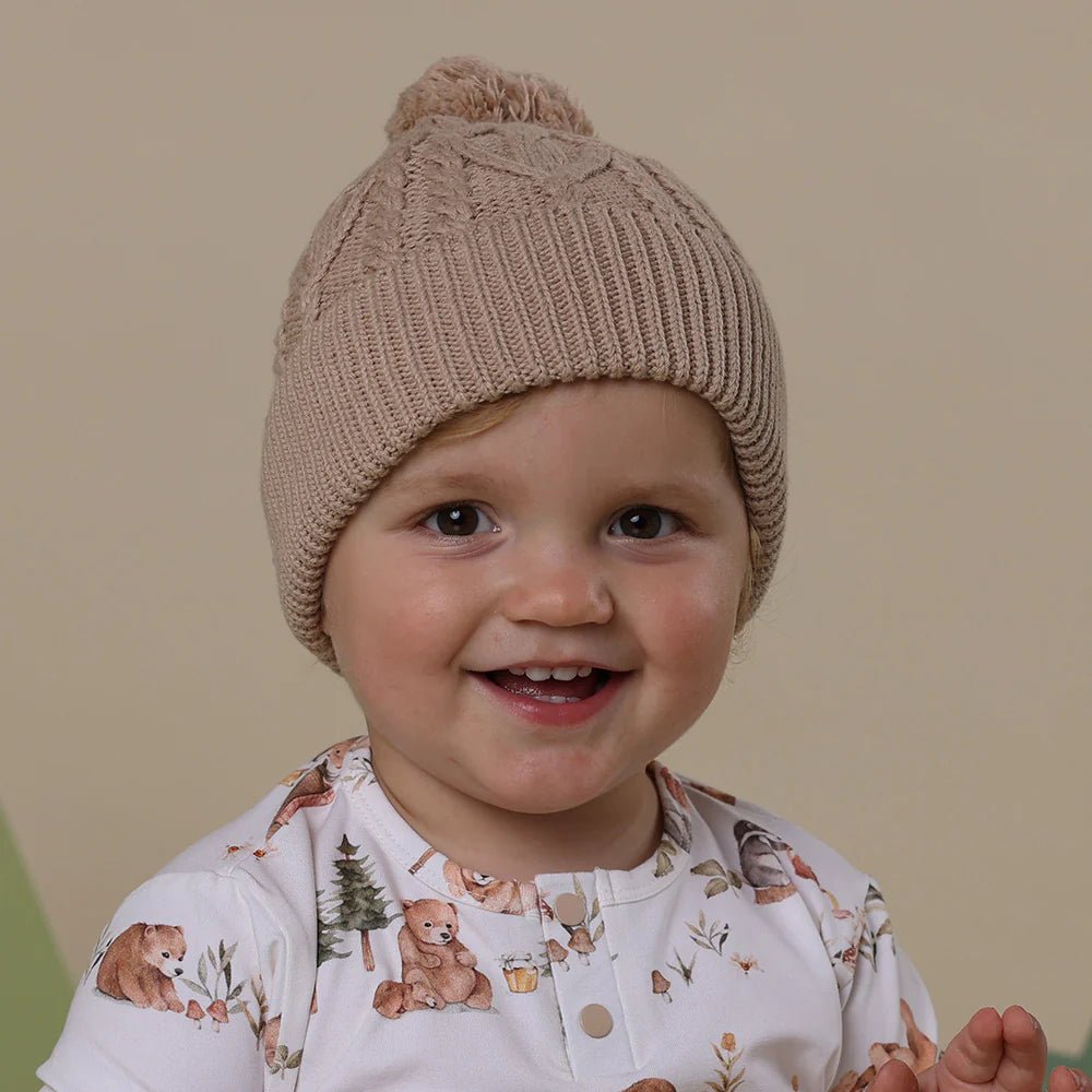 Hazelnut Organic Baby Knit Beanie - Aster & Ruby