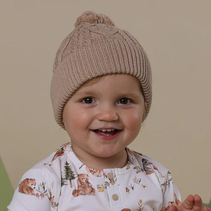 Hazelnut Organic Baby Knit Beanie - Aster & Ruby