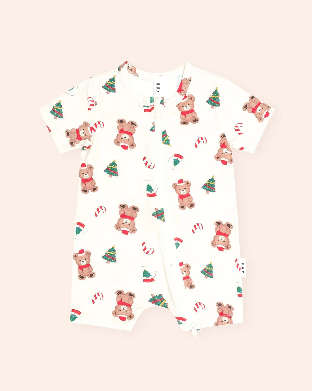 Festive Hux Zip Romper - Eggnog