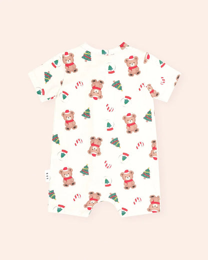 Festive Hux Zip Romper - Eggnog