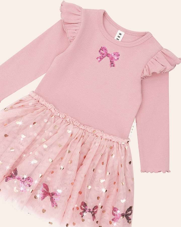 Sequin Bow Tulle Dress