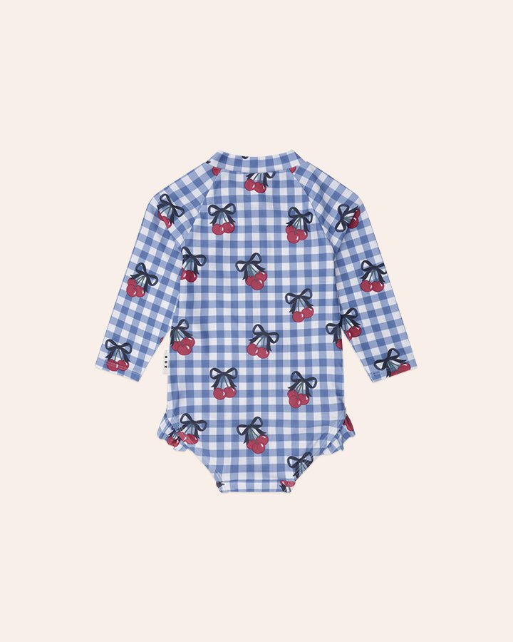 Cherry Gingham Raglan Swimsuit