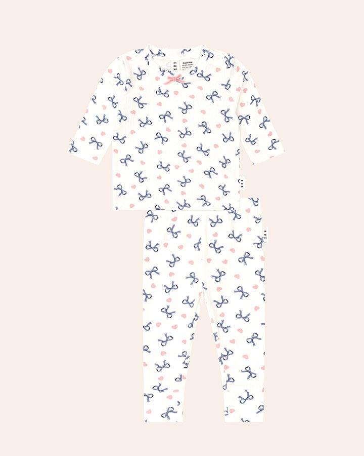 Hearts And Bows Long Sleeve Pj Set