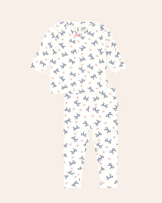 Hearts And Bows Long Sleeve Pj Set