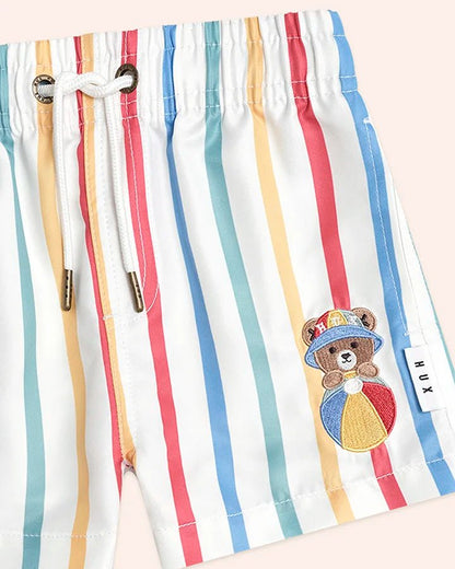 Huxbear Stripey Swim Shorts - Aster & Ruby