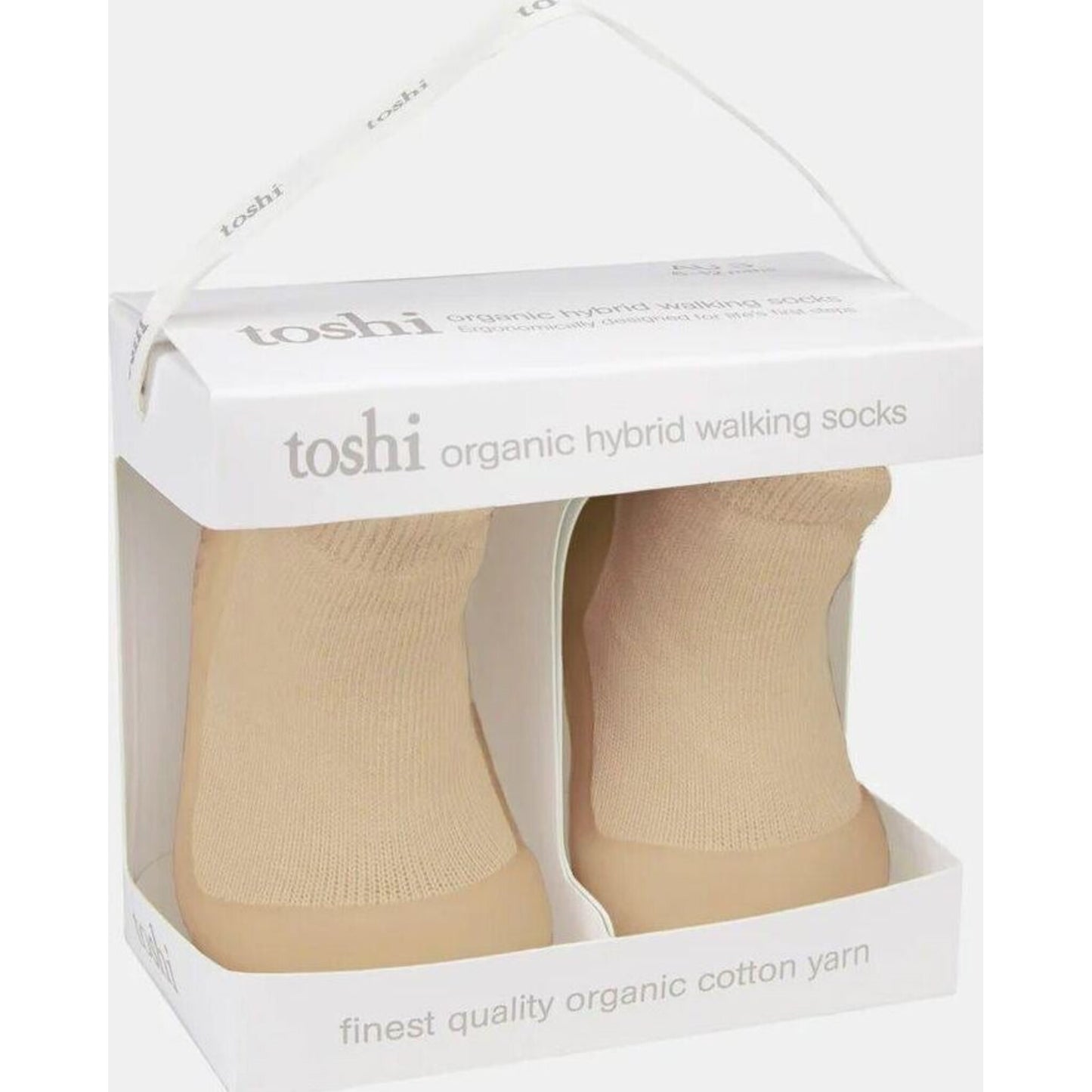 Toshi Hybrid Walking Socks Dreamtime Footsteps Driftwood | Aster & Ruby