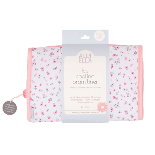 Ice Cooling Pram Liner Pink Petals - Aster & Ruby