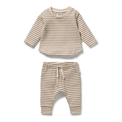 Nutmeg Stripe Organic Waffle Set