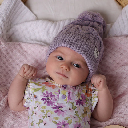 Lavendar Organic Baby Knit Beanie