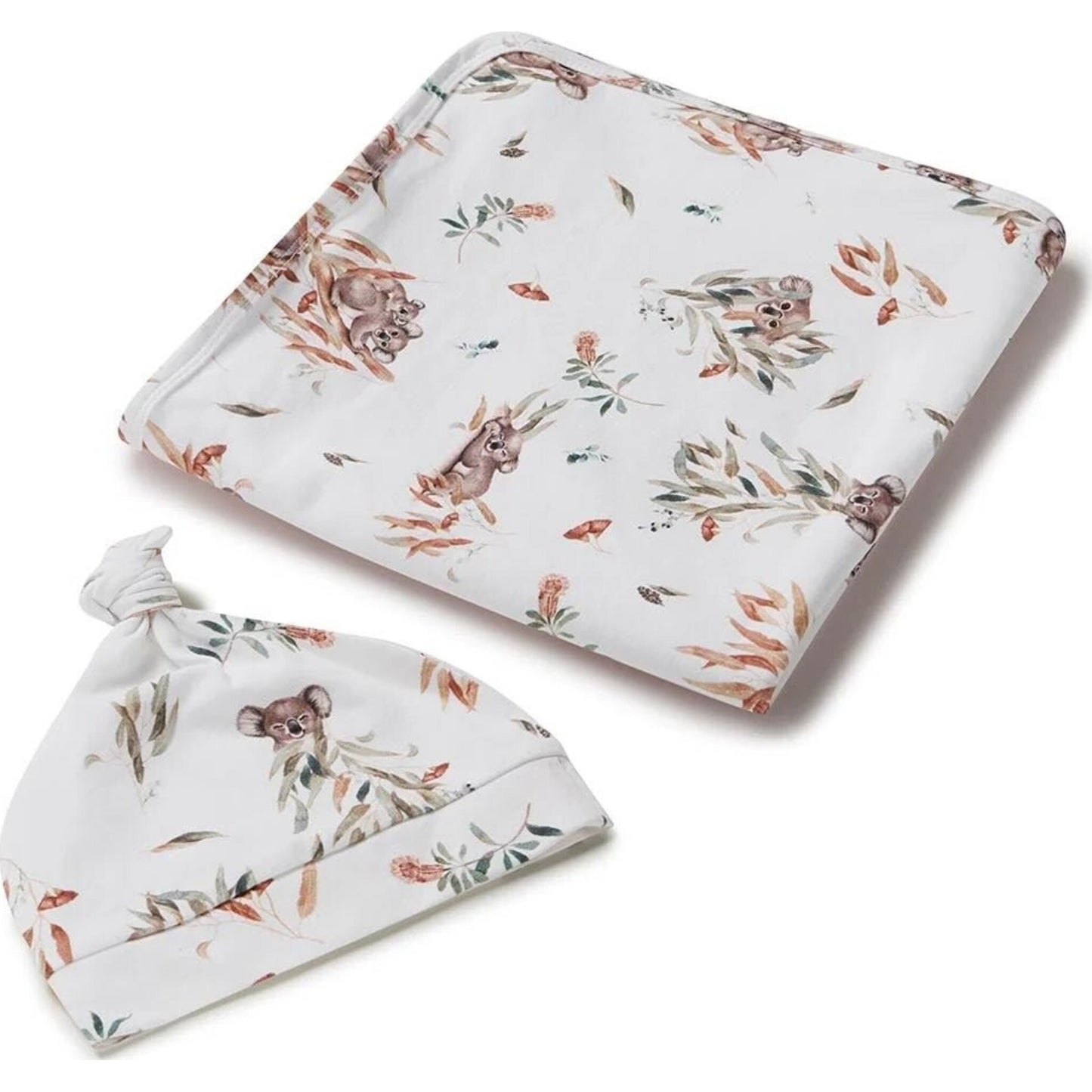 Koala Organic Jersey Wrap & Beanie Set - Aster & Ruby