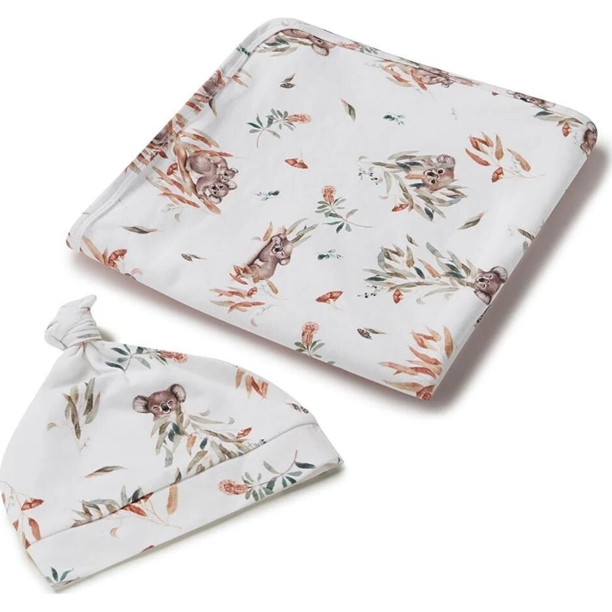 Koala Organic Jersey Wrap & Beanie Set - Aster & Ruby