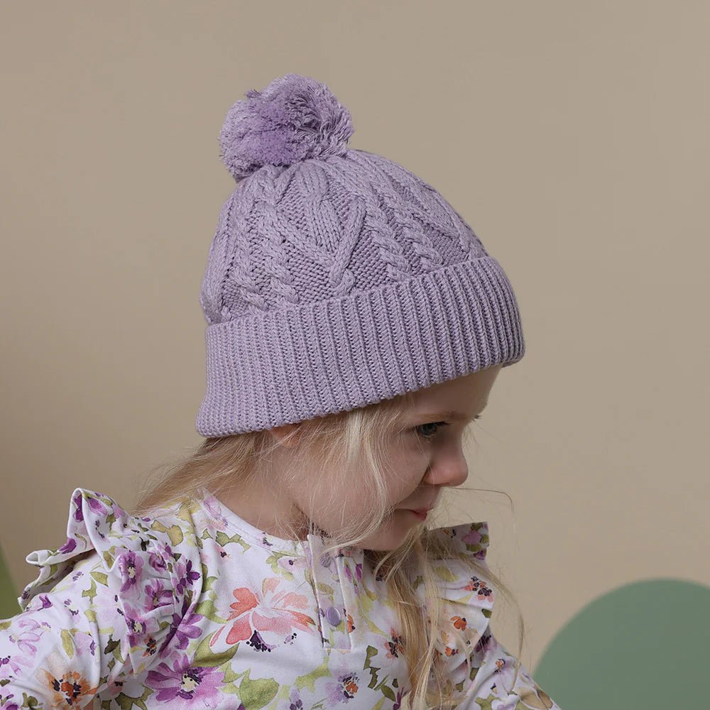 Lavendar Organic Baby Knit Beanie - Aster & Ruby