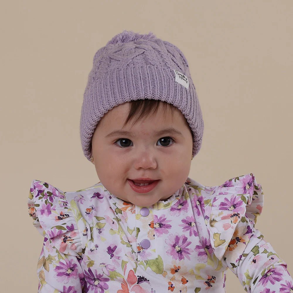 Lavendar Organic Baby Knit Beanie - Aster & Ruby