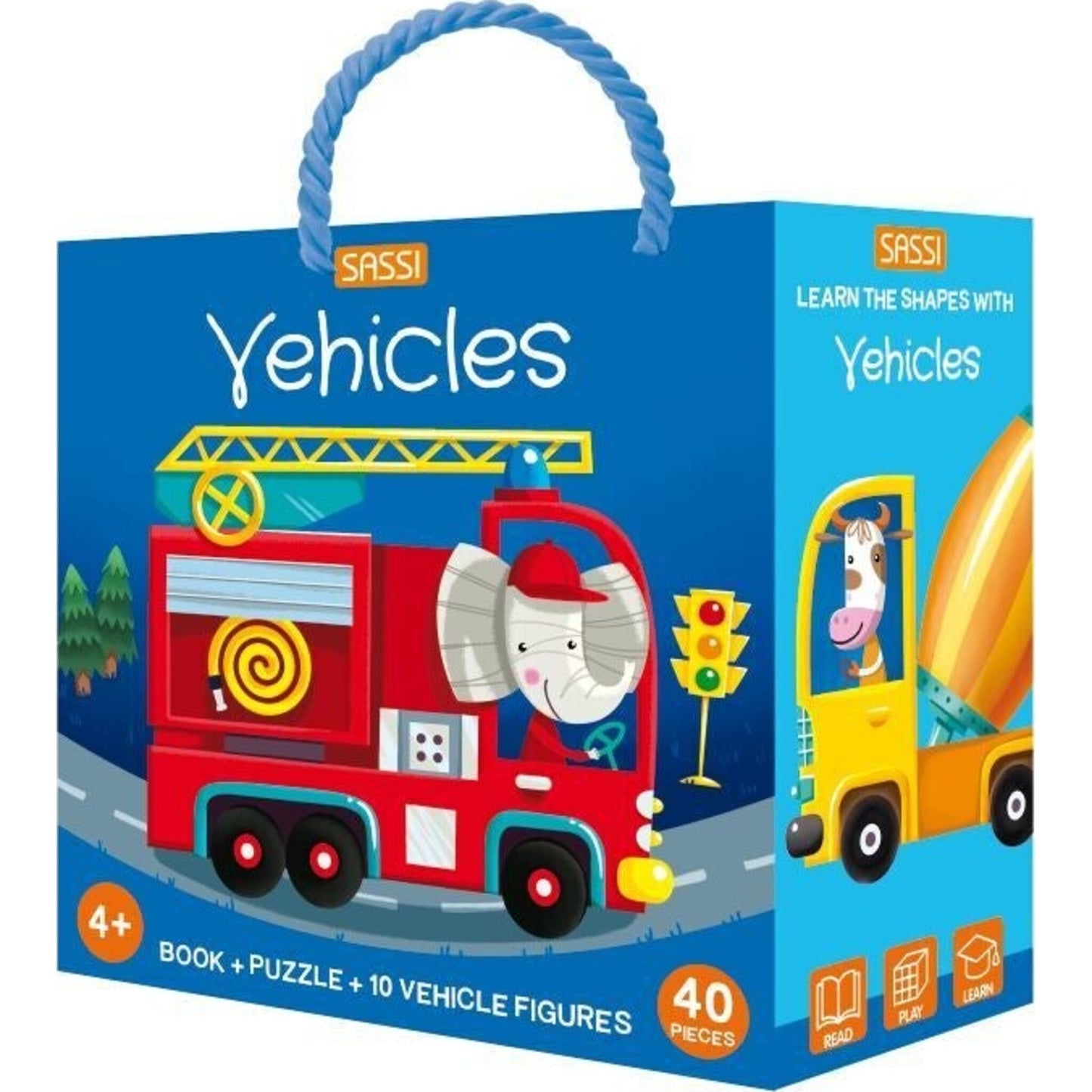 Sassi Learn Shapes with Vehicles 3D Puzzle & Book Set | Aster & Ruby