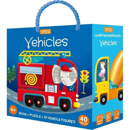 Sassi Learn Shapes with Vehicles 3D Puzzle & Book Set | Aster & Ruby