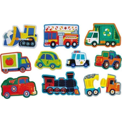 Crocodile Creek Let's Begin Puzzle 2 pc Vehicles | Aster & Ruby