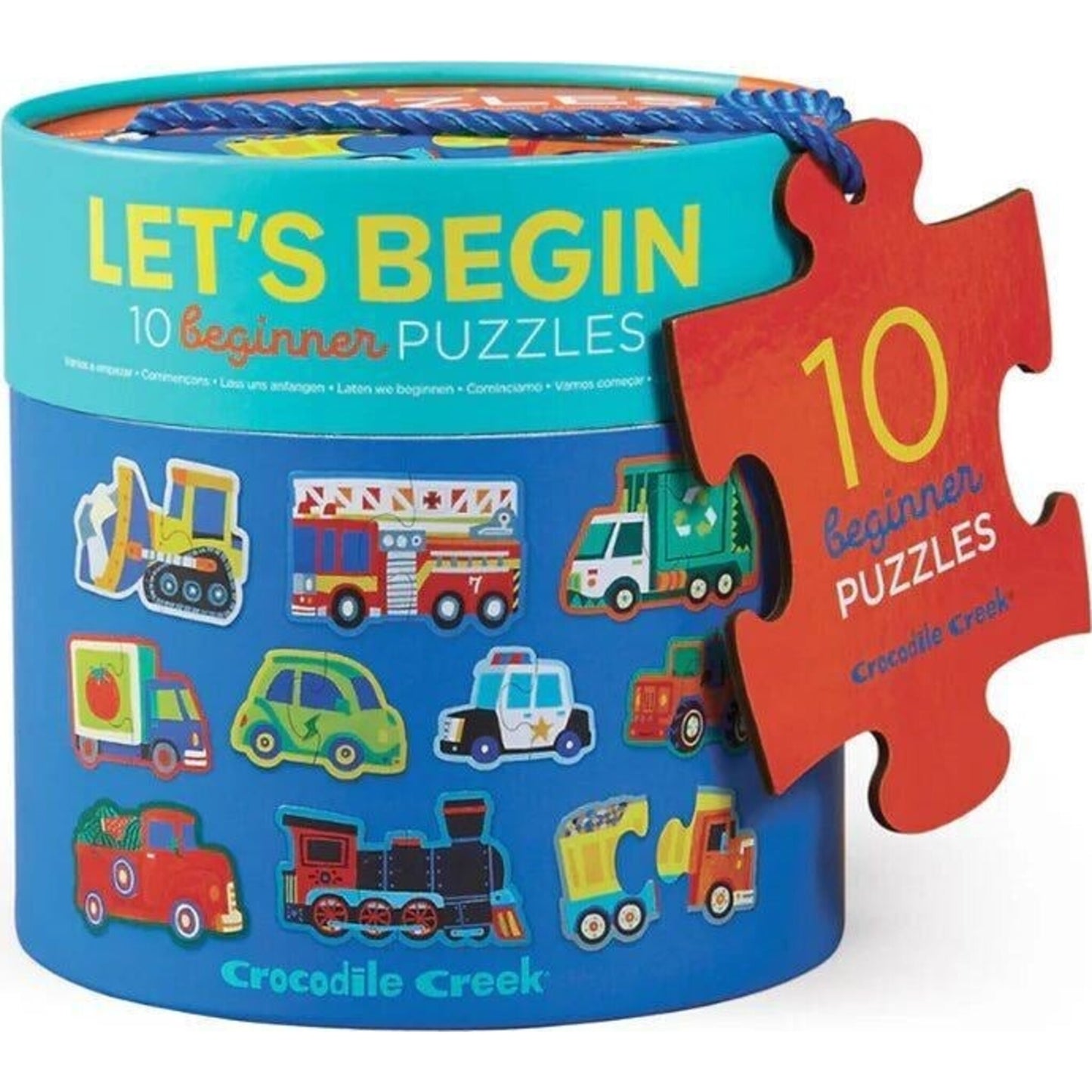Crocodile Creek Let's Begin Puzzle 2 pc Vehicles | Aster & Ruby