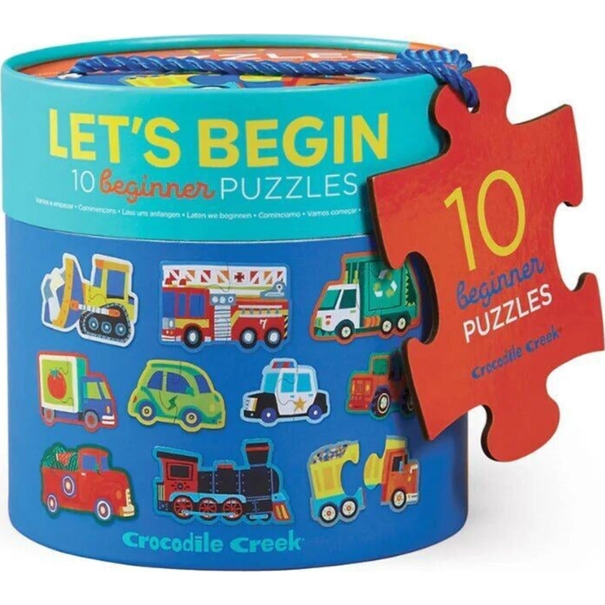 Crocodile Creek Let's Begin Puzzle 2 pc Vehicles | Aster & Ruby
