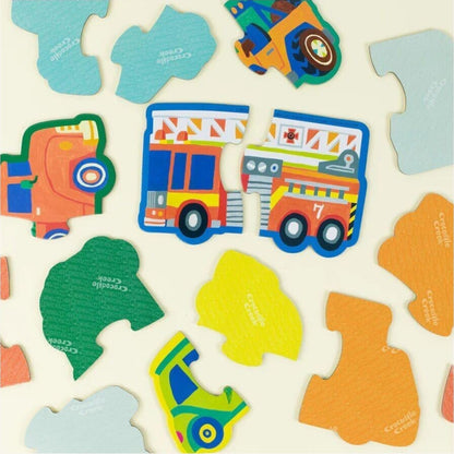 Crocodile Creek Let's Begin Puzzle 2 pc Vehicles | Aster & Ruby