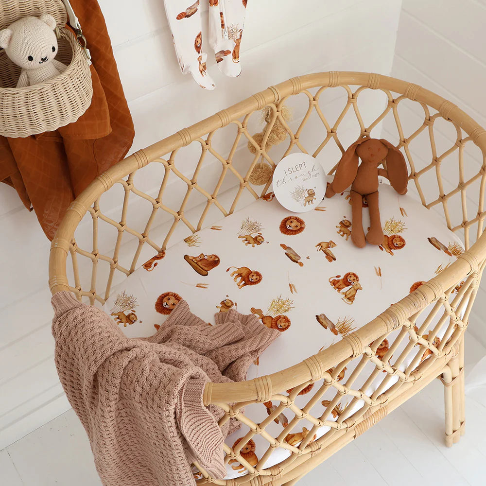 Lion Organic Bassinet Sheet / Change Pad Cover