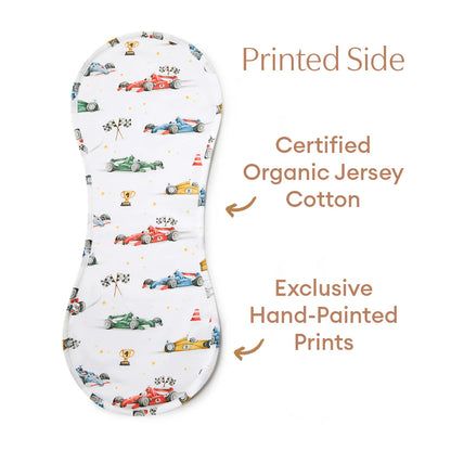 Little Racers Organic Cotton Burp Cloth