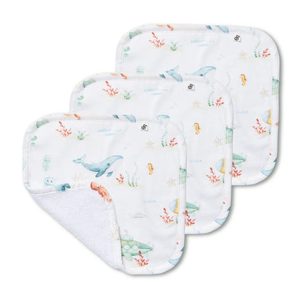 Little Subs Organic Wash Cloths - 3 Pack