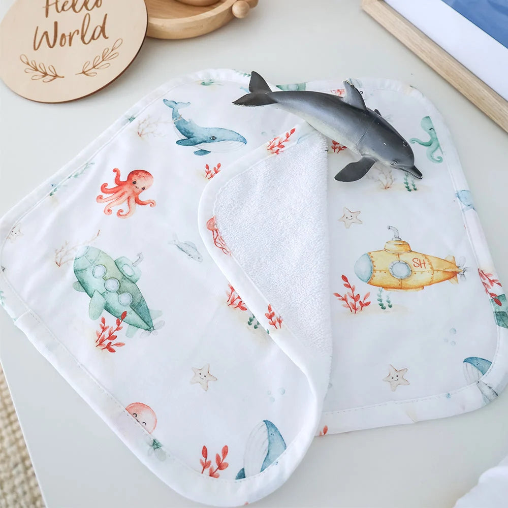 Little Subs Organic Wash Cloths - 3 Pack