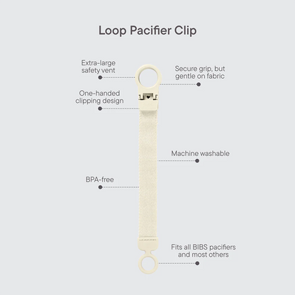 Pacifier Clip Loop Blush Ivory