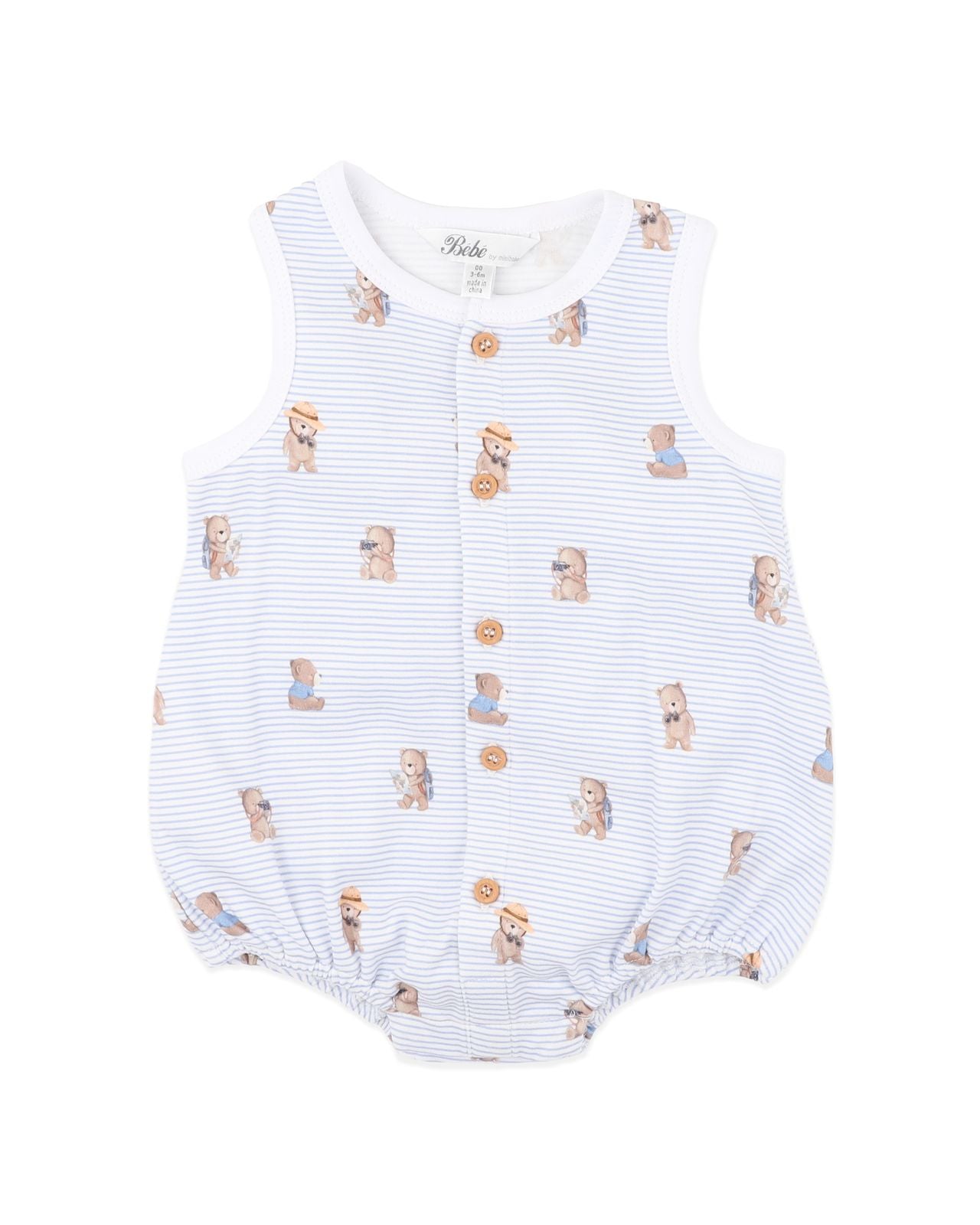 Brady Stripe Organic Button Up Bodysuit