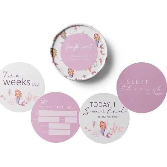 Snuggle Hunny Kids Mermaid & Lilac Reversible Milestone Cards | Aster & Ruby