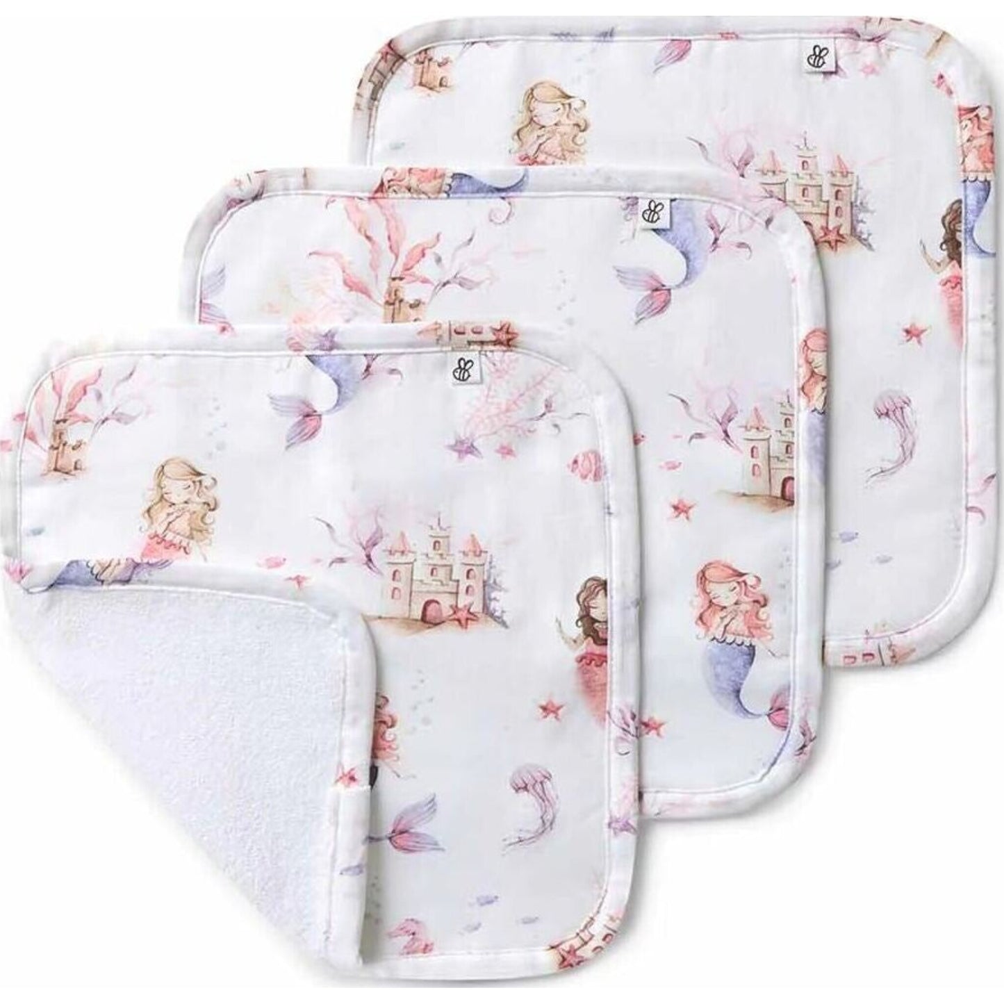 Snuggle Hunny Kids Mermaid Organic Wash Cloths 3pk | Aster & Ruby