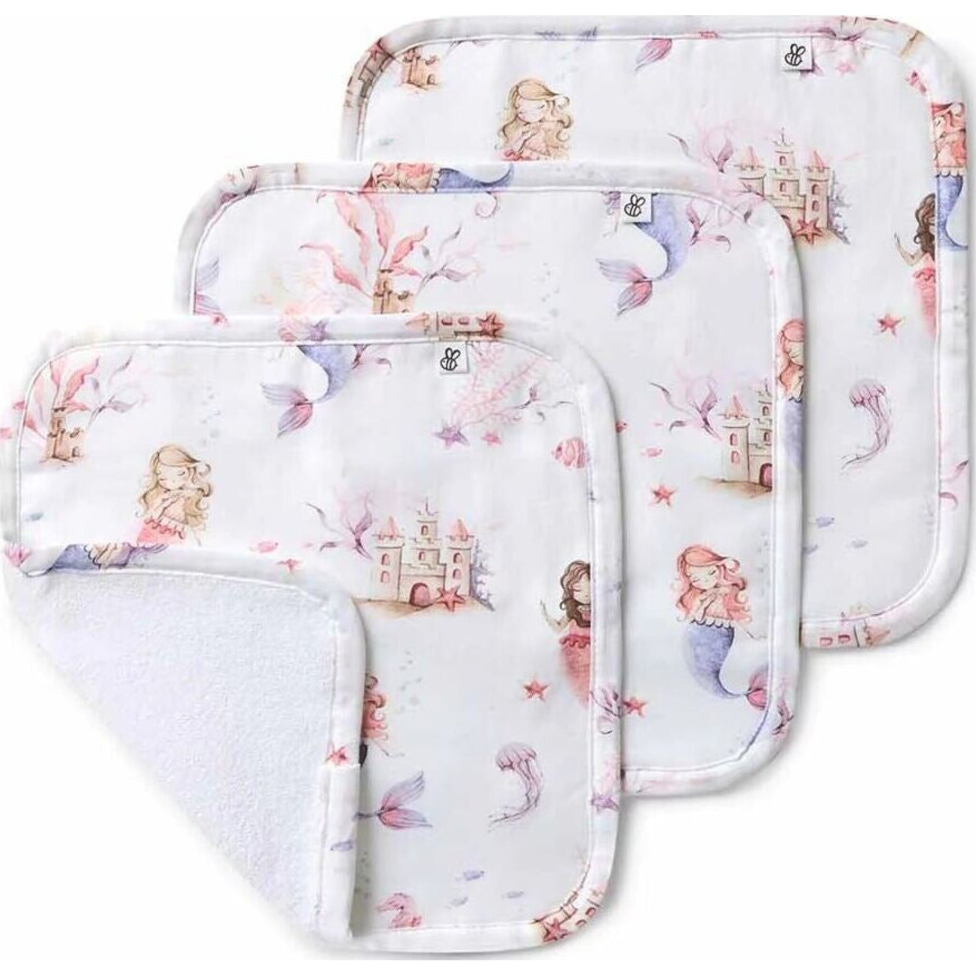 Snuggle Hunny Kids Mermaid Organic Wash Cloths 3pk | Aster & Ruby